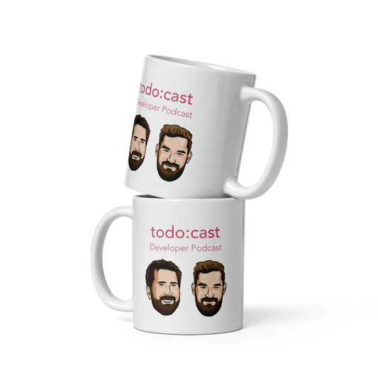 Podcast Tasse mit Gesichtern