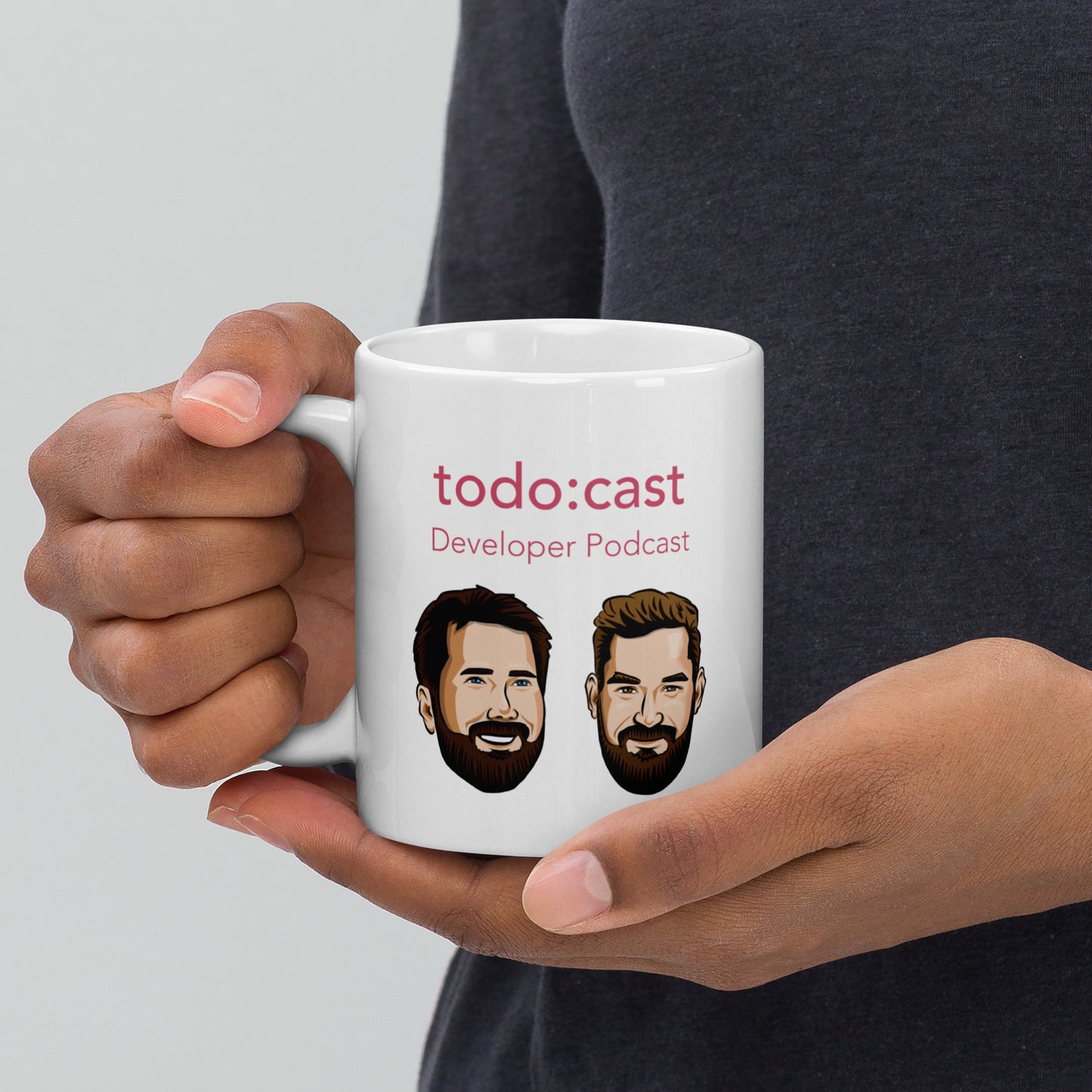 Podcast Tasse mit Gesichtern